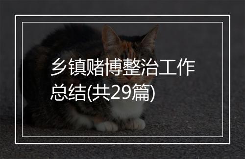 乡镇赌博整治工作总结(共29篇)