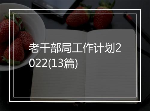老干部局工作计划2022(13篇)