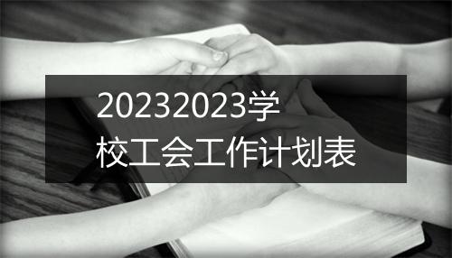 20232023学校工会工作计划表