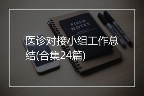 医诊对接小组工作总结(合集24篇)