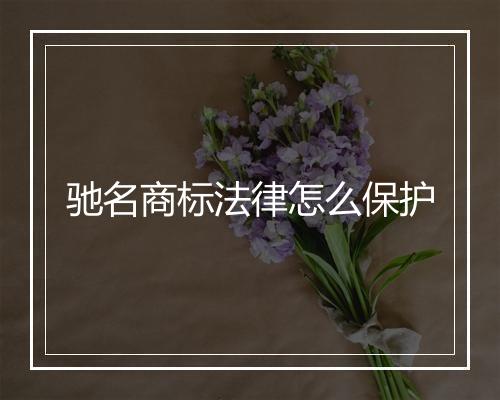 驰名商标法律怎么保护