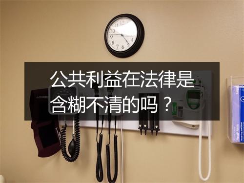公共利益在法律是含糊不清的吗?