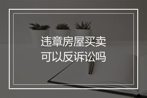 违章房屋买卖可以反诉讼吗