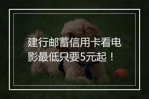 建行邮蓄信用卡看电影最低只要5元起!