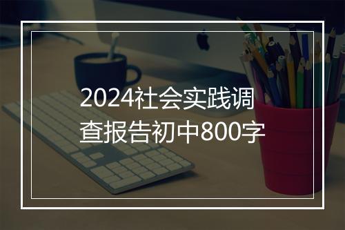 2024社会实践调查报告初中800字