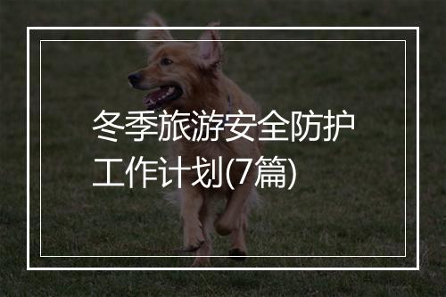 冬季旅游安全防护工作计划(7篇)