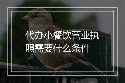 代办小餐饮营业执照需要什么条件