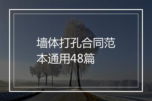 墙体打孔合同范本通用48篇