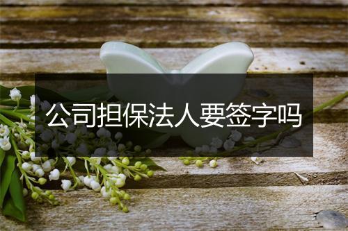 公司担保法人要签字吗