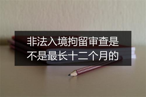 非法入境拘留审查是不是最长十二个月的