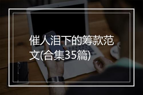 催人泪下的筹款范文(合集35篇)