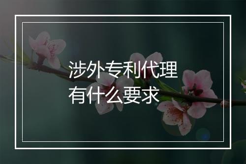 涉外专利代理有什么要求