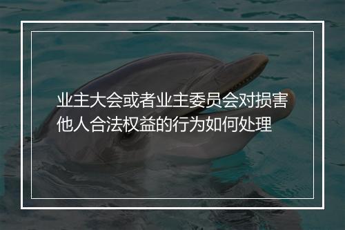 业主大会或者业主委员会对损害他人合法权益的行为如何处理
