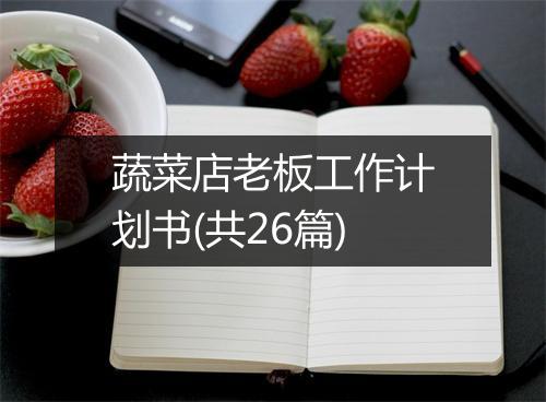 蔬菜店老板工作计划书(共26篇)