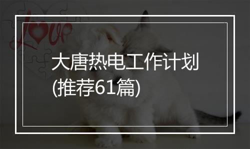 大唐热电工作计划(推荐61篇)