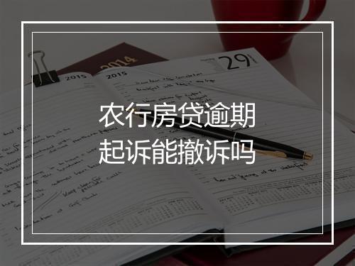 农行房贷逾期起诉能撤诉吗