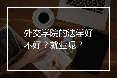外交学院的法学好不好?就业呢?