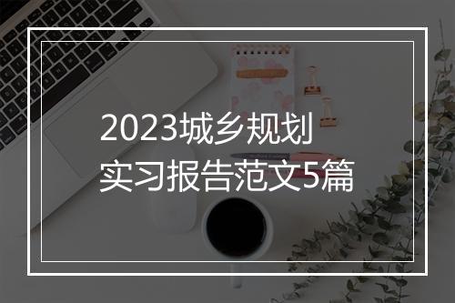 2023城乡规划实习报告范文5篇