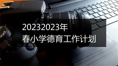 20232023年春小学德育工作计划