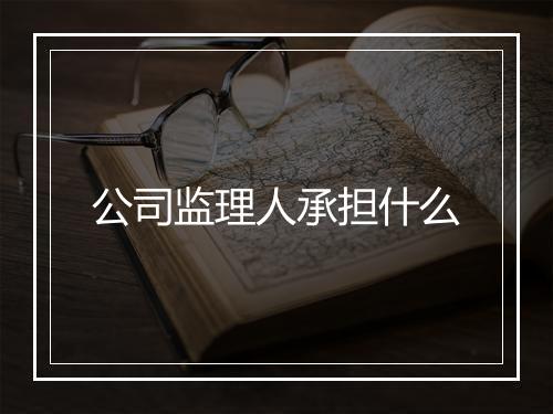 公司监理人承担什么