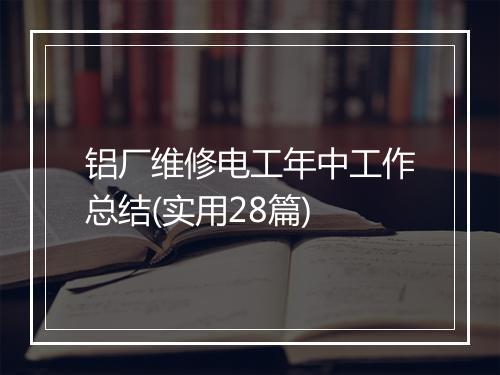 铝厂维修电工年中工作总结(实用28篇)