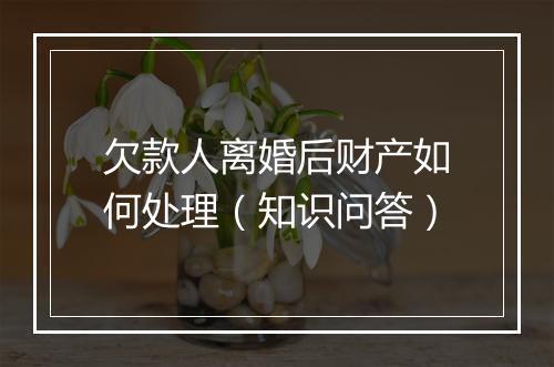 欠款人离婚后财产如何处理(知识问答)
