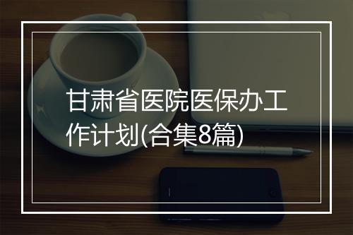甘肃省医院医保办工作计划(合集8篇)
