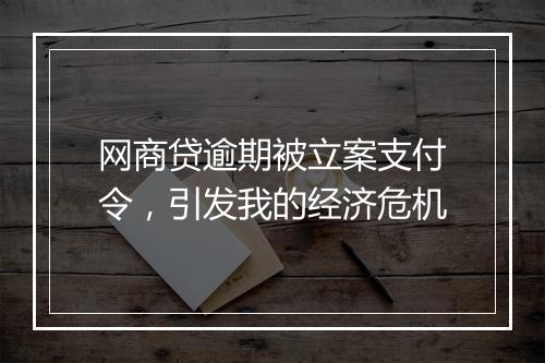 网商贷逾期被立案支付令,引发我的经济危机