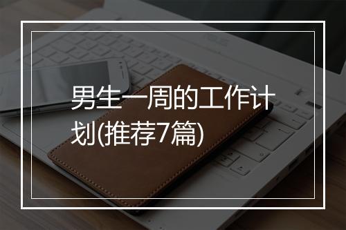 男生一周的工作计划(推荐7篇)