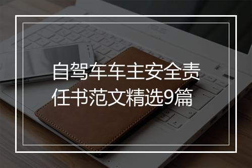自驾车车主安全责任书范文精选9篇