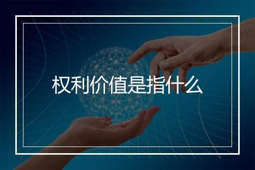 权利价值是指什么