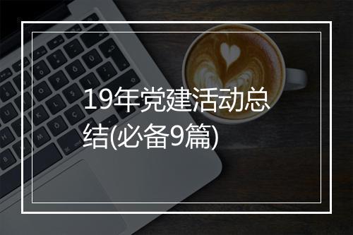 19年党建活动总结(必备9篇)