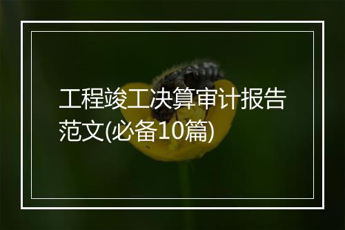 工程竣工决算审计报告范文(必备10篇)