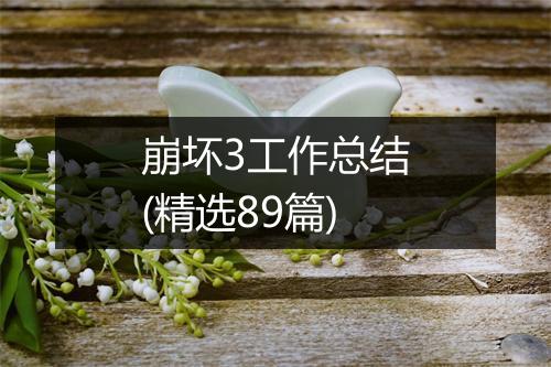 崩坏3工作总结(精选89篇)