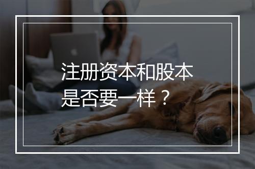 注册资本和股本是否要一样?