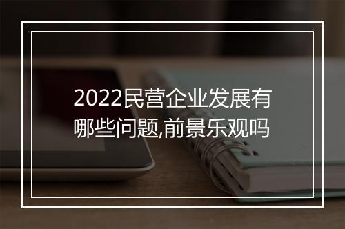 2022民营企业发展有哪些问题,前景乐观吗