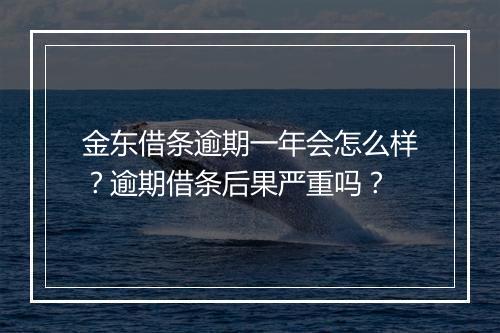 金东借条逾期一年会怎么样?逾期借条后果严重吗?