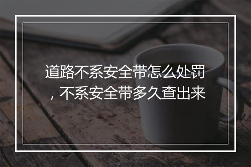 道路不系安全带怎么处罚,不系安全带多久查出来