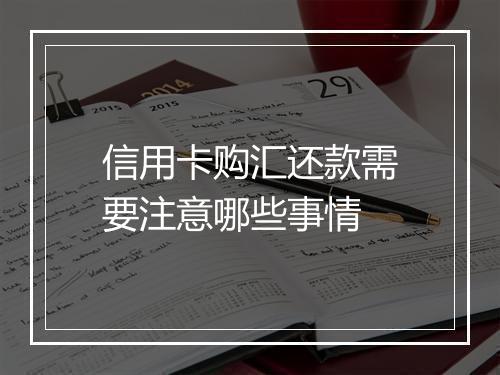 信用卡购汇还款需要注意哪些事情