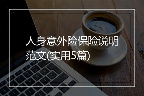 人身意外险保险说明范文(实用5篇)