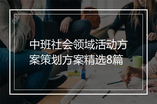 中班社会领域活动方案策划方案精选8篇