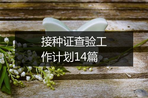 接种证查验工作计划14篇