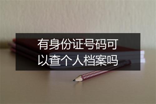 有身份证号码可以查个人档案吗