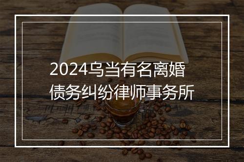 2024乌当有名离婚债务纠纷律师事务所