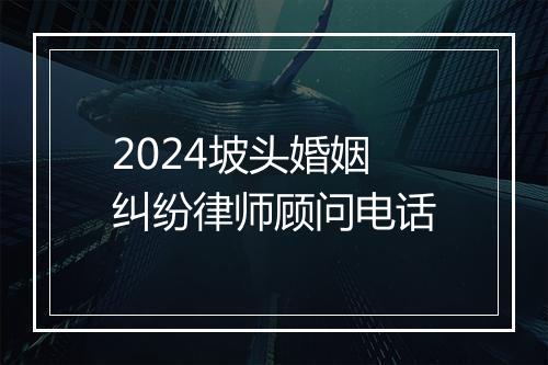 2024坡头婚姻纠纷律师顾问电话