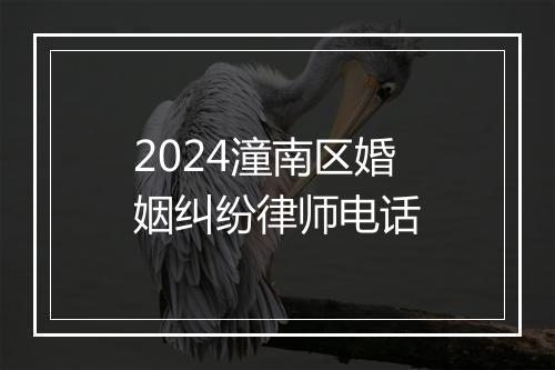 2024潼南区婚姻纠纷律师电话