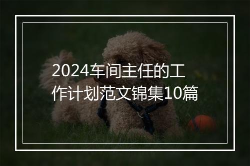 2024车间主任的工作计划范文锦集10篇