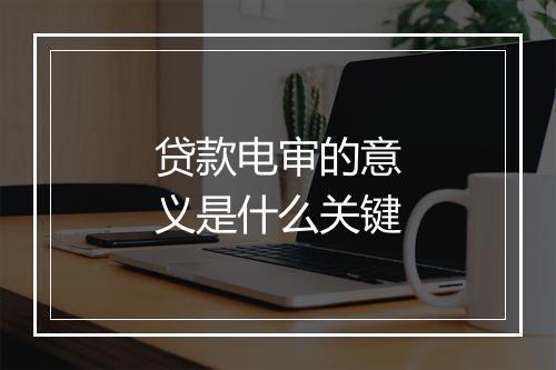 贷款电审的意义是什么关键