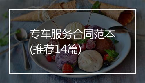 专车服务合同范本(推荐14篇)