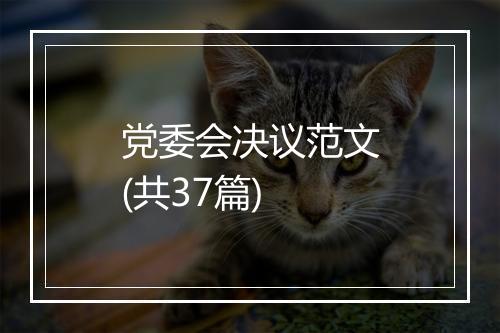 党委会决议范文(共37篇)